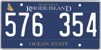 RI license plate 576354