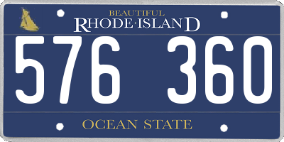 RI license plate 576360