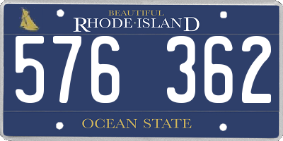 RI license plate 576362