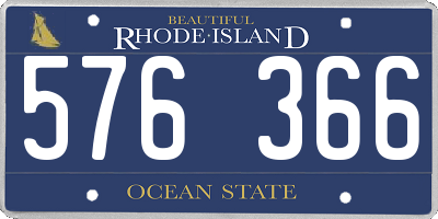 RI license plate 576366