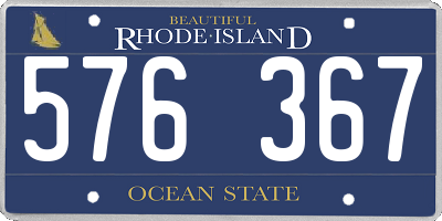 RI license plate 576367