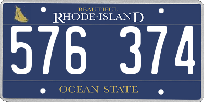 RI license plate 576374