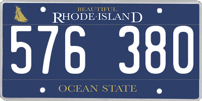 RI license plate 576380