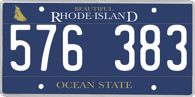 RI license plate 576383