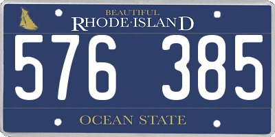 RI license plate 576385