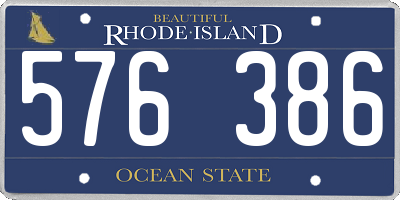 RI license plate 576386