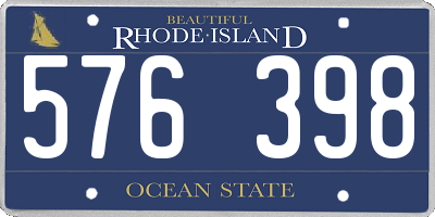 RI license plate 576398