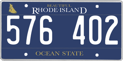 RI license plate 576402