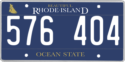 RI license plate 576404