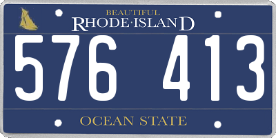 RI license plate 576413