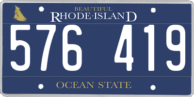 RI license plate 576419