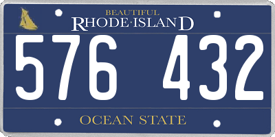 RI license plate 576432