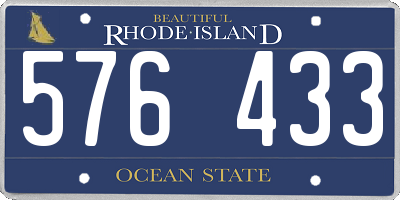 RI license plate 576433