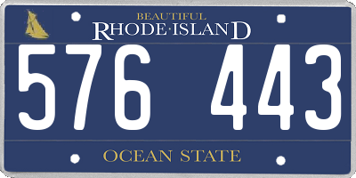 RI license plate 576443