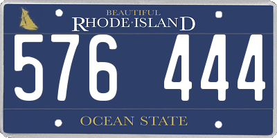 RI license plate 576444