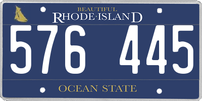 RI license plate 576445