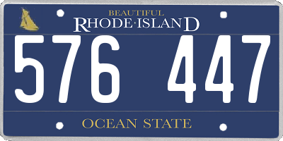 RI license plate 576447