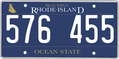 RI license plate 576455