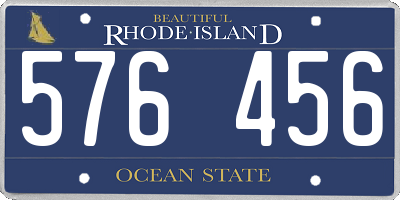 RI license plate 576456