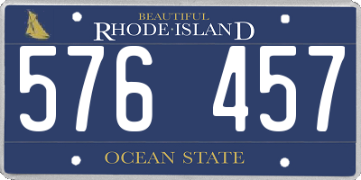 RI license plate 576457