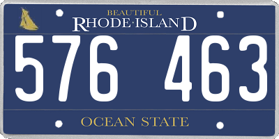 RI license plate 576463