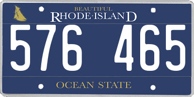 RI license plate 576465