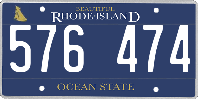 RI license plate 576474