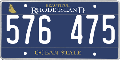 RI license plate 576475