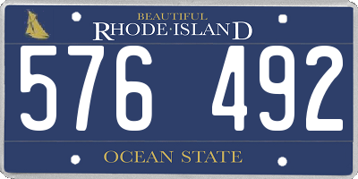 RI license plate 576492