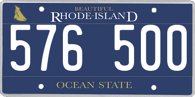 RI license plate 576500