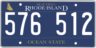 RI license plate 576512
