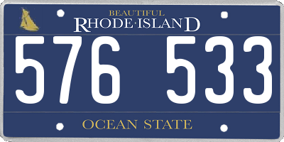 RI license plate 576533