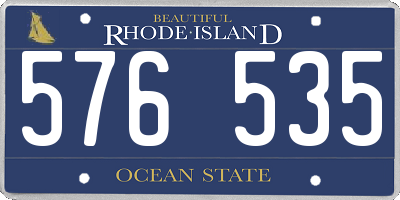 RI license plate 576535