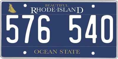 RI license plate 576540