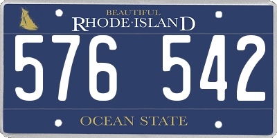 RI license plate 576542