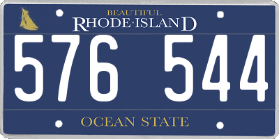 RI license plate 576544