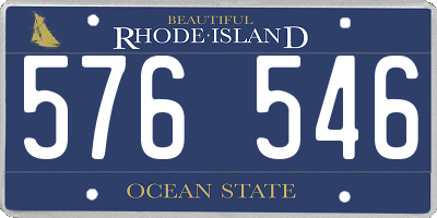 RI license plate 576546