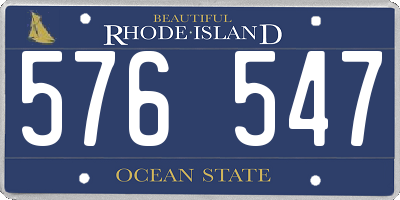 RI license plate 576547