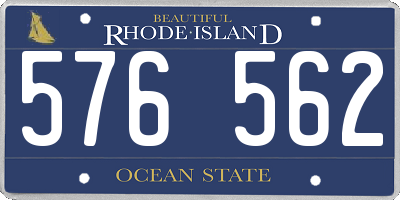 RI license plate 576562