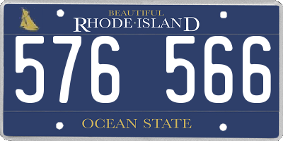 RI license plate 576566