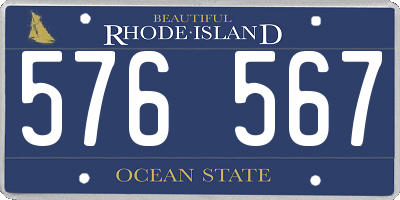 RI license plate 576567