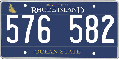 RI license plate 576582