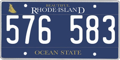 RI license plate 576583