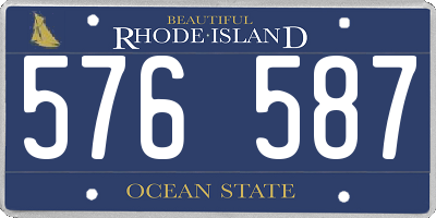 RI license plate 576587