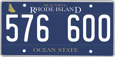 RI license plate 576600
