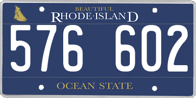 RI license plate 576602