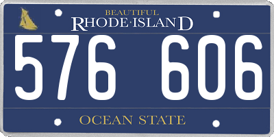 RI license plate 576606