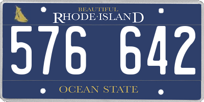 RI license plate 576642