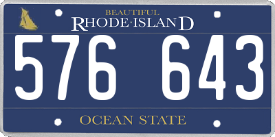 RI license plate 576643