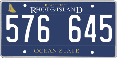 RI license plate 576645